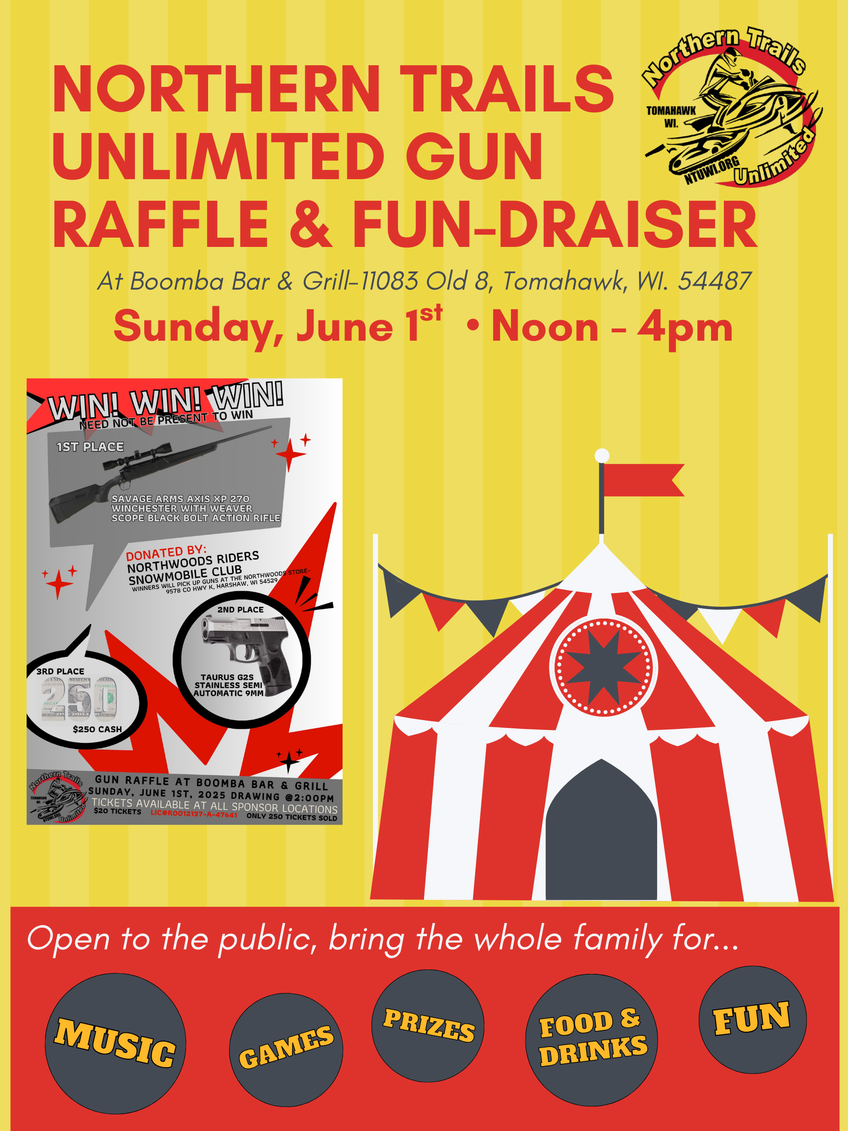 Yellow and Red Tent Illustration Carnival Poster (2)